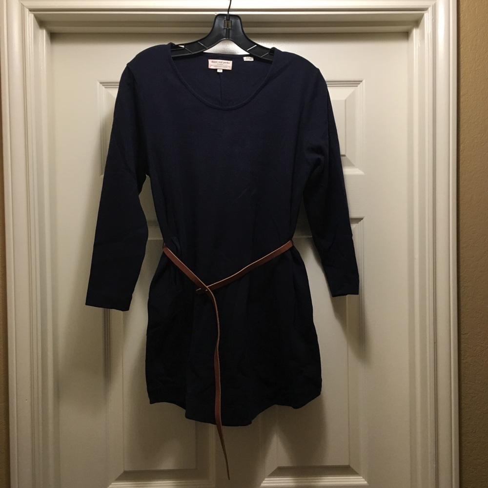 Chinti and Parker navy tunic (S) with tan belt